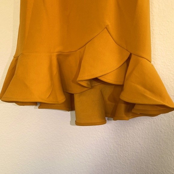 Selfie Leslie Take Note Frill Dress in Mustard - Picture 4 of 13